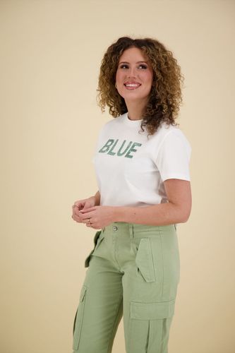 Anna Blue T-shirt Logosequin Wit