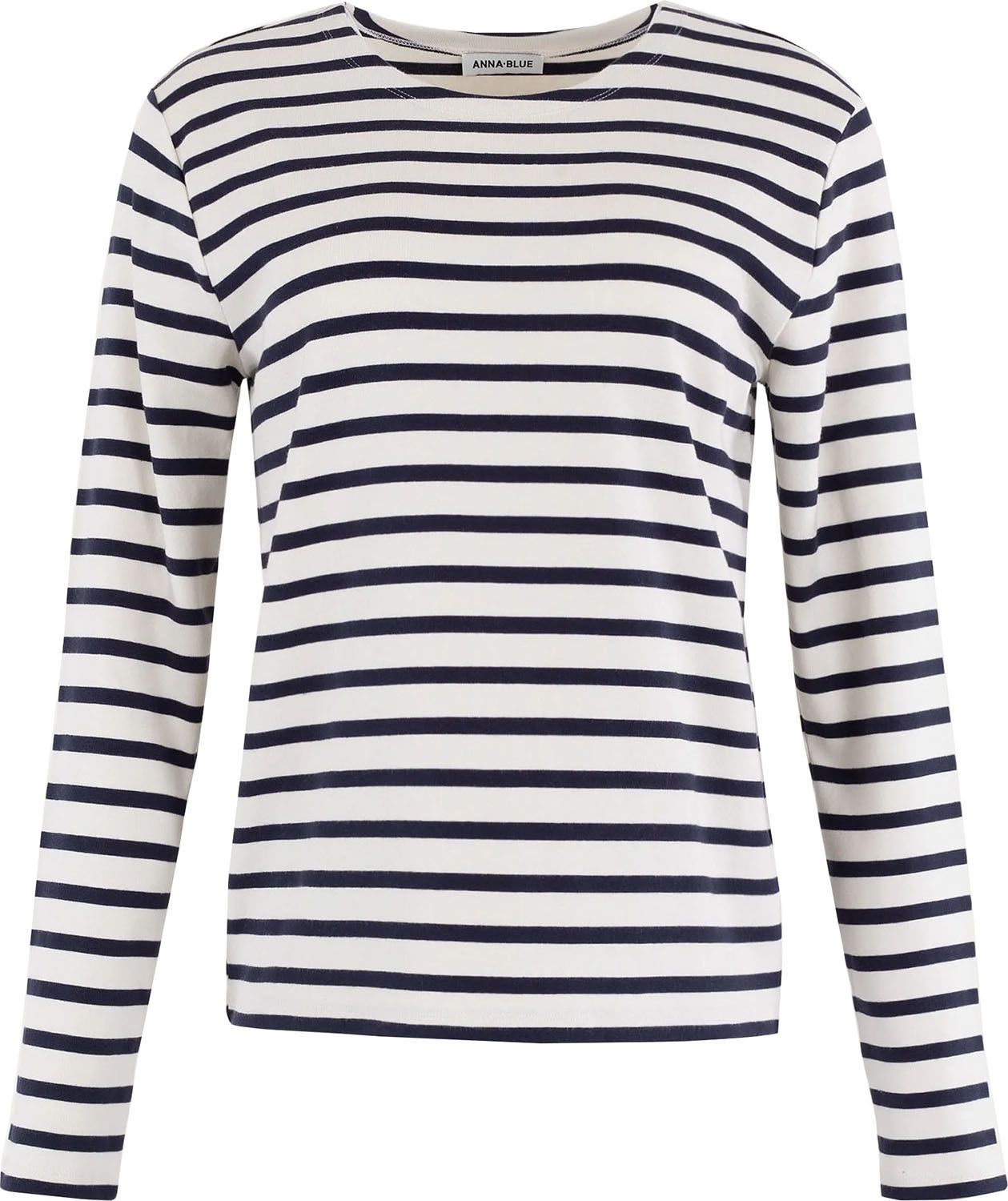 Anna Blue Top Striped Blauw