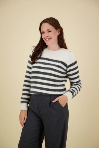 Anna Blue Trui Stripe Wit