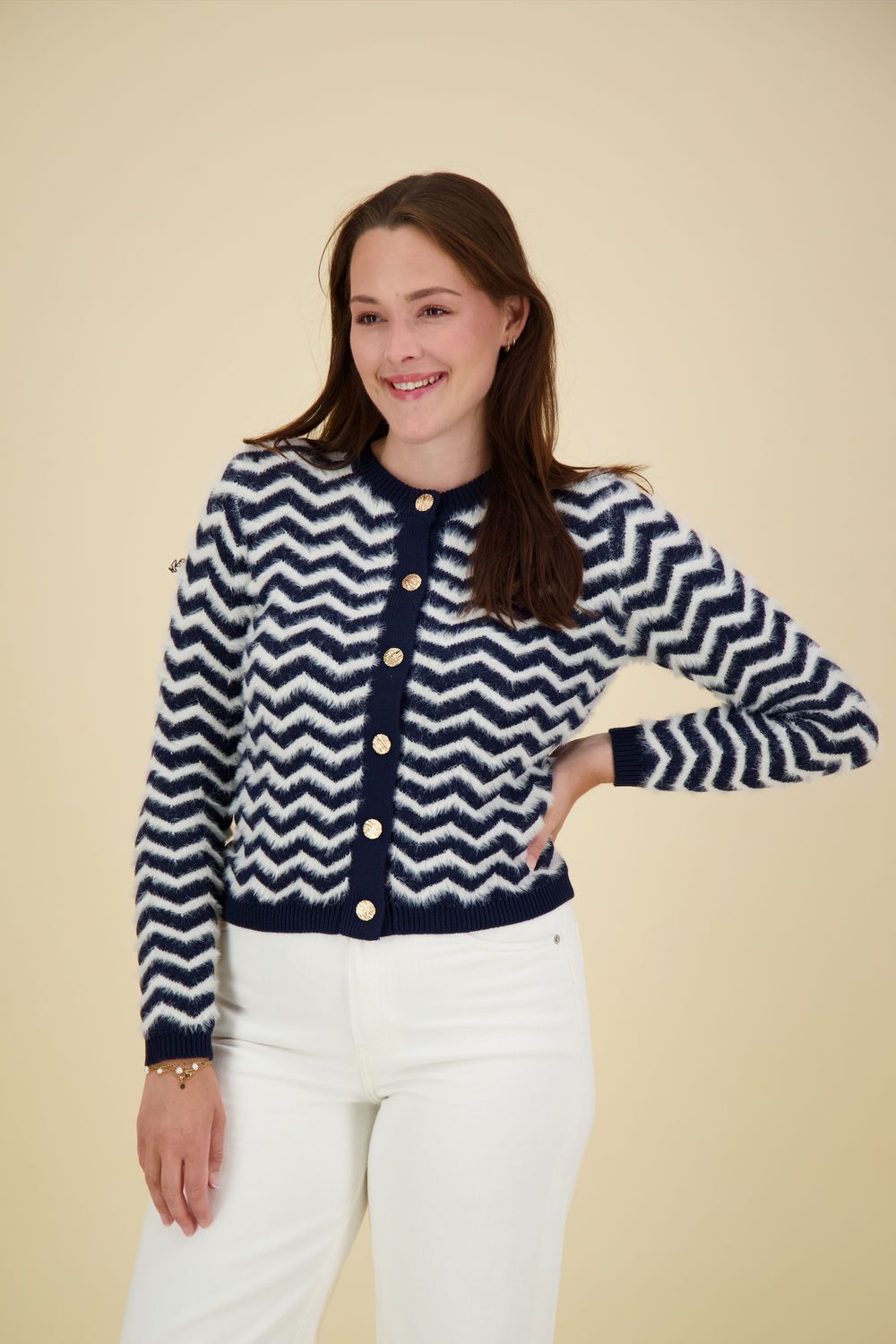 Anna Blue Vest Tweety zig zag Blauw