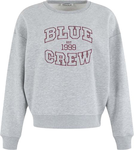 Anna Blue Sweater Blue Crew Grijs