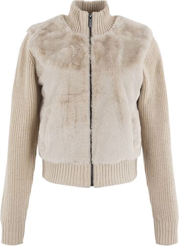 Anna Blue Vest Furry Beige