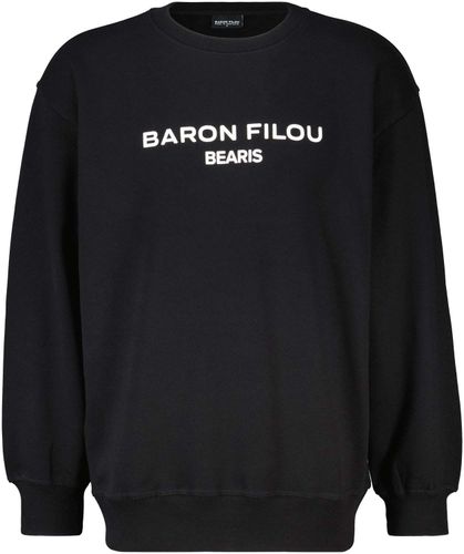 Baron Filou fw24 organic oversized pullover poster backprint f Zwart