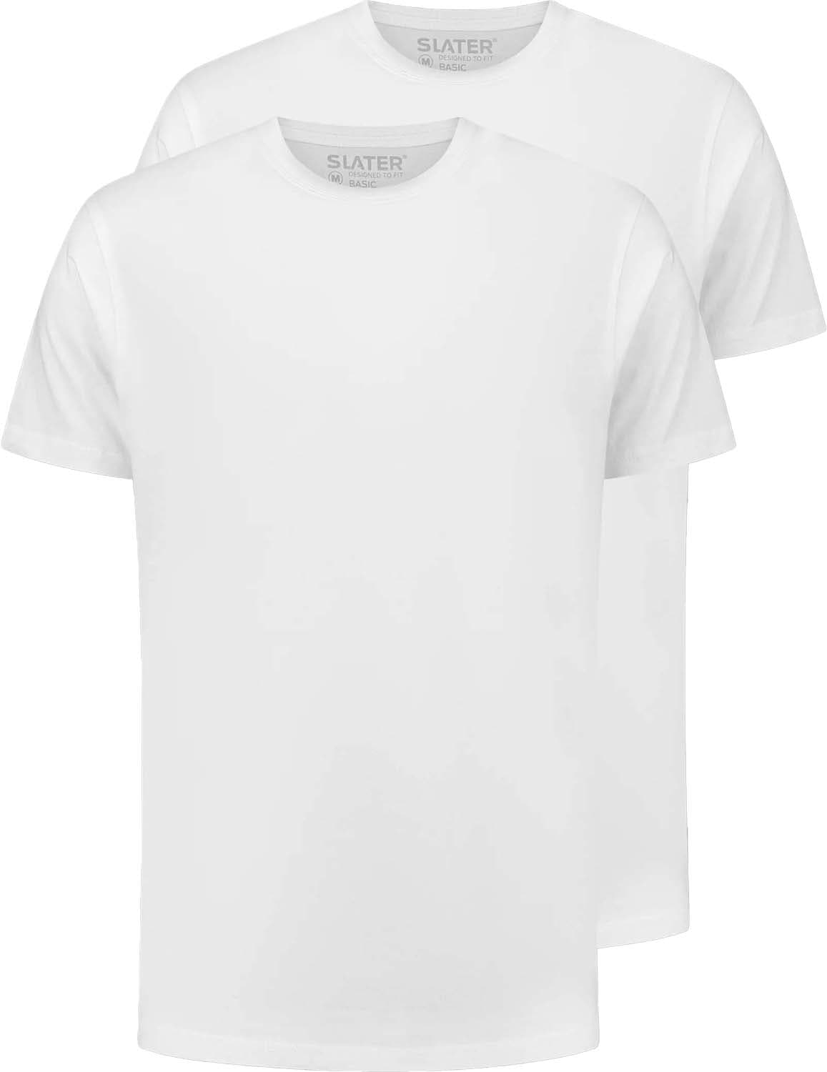 Slater T-shirt Basic 2-Pack Wit Slater T-shirt Basic 2-Pack Wit