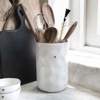 Utensil Jar White Natural Shape11x16,5 cm Wit