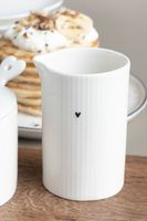 Milk Jug White with Relief Wit