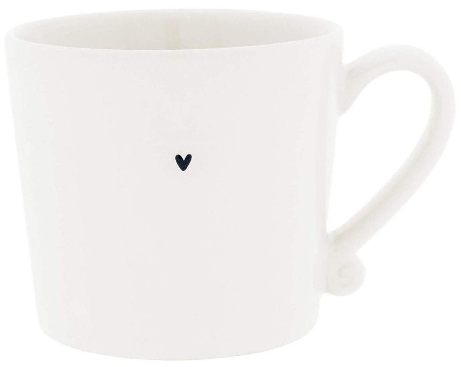 Mug White/heart black 8x7cm Wit