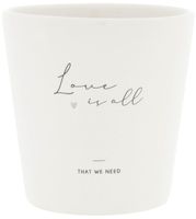 Cup White/Love is all 9x9x7.5cm Wit