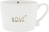 Cup White/Double Love 10x8x7cm Wit