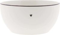 Bowl Medium White /edge Black 14 x 7 cm Wit