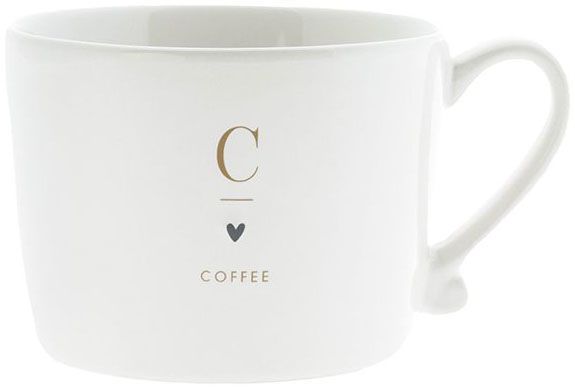 Cup White/Coffee in Caramel 10x8x7cm Bruin