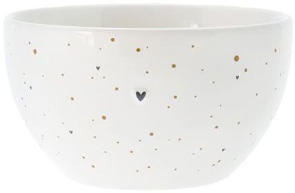 Bastion Collections Bowl White/Little dots in Caramel 13x7cm Bruin