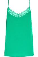 SARAH Singlet crepe with lace Groen