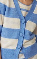Cardigan alpica knit stripe Blauw
