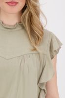 blouse crepe vis. sleeveless Groen