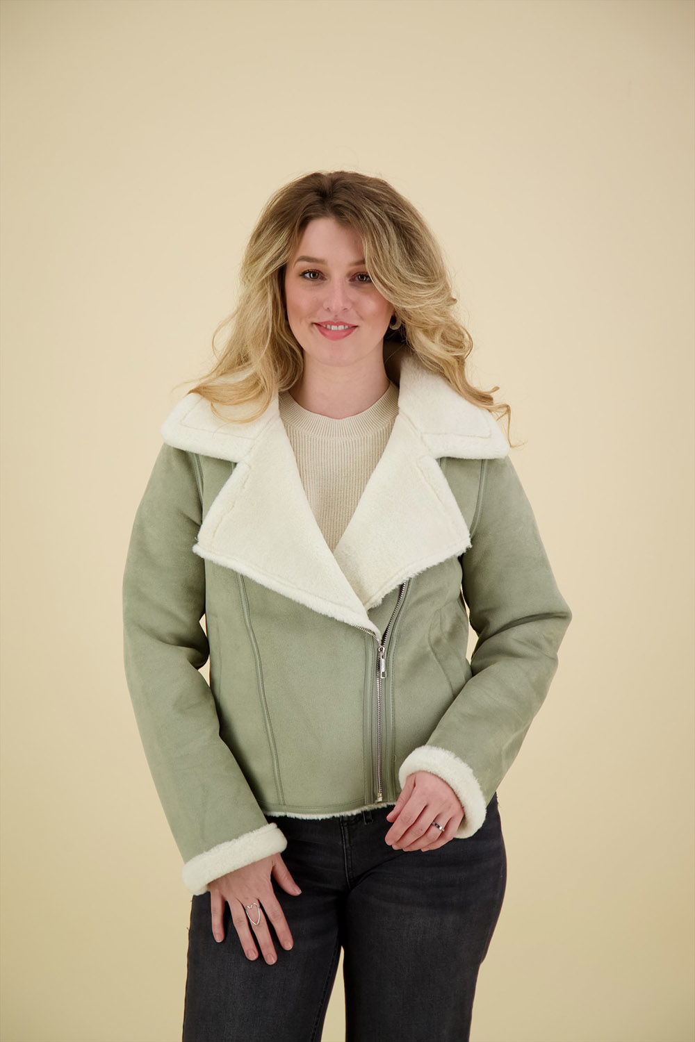 Rino & Pelle Biker Jack Juno Groen Rino & Pelle Biker Jack Juno Groen