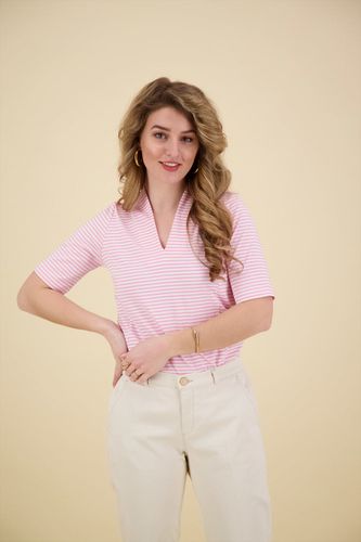 Bloomings stand up collar shirt Roze