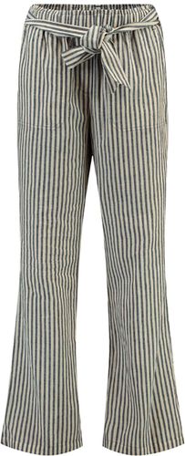 Bloomings Pants W strap stripe Blauw