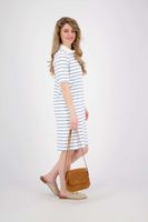 Polo dress sleeve stripe Wit