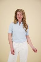polo shirt pearl buttons Blauw