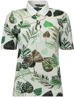 Polo shirt 3/4 sleeve leaf print Groen