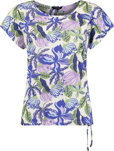 Bloomings crew neck shirt w/drawstring printed Beige
