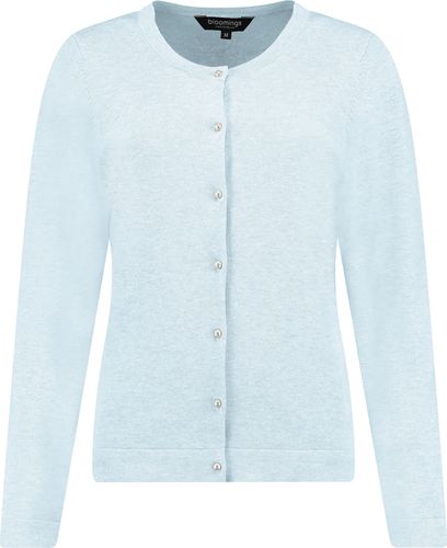 Bloomings crew neck carsigan pearl button Blauw