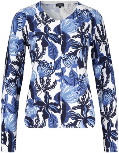Bloomings crew neck cardigan printed Blauw