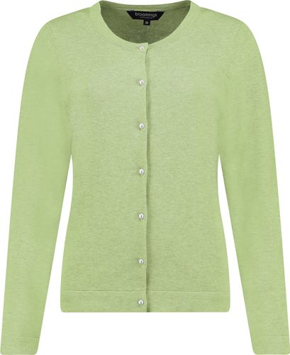 Bloomings crew neck carsigan pearl button Groen