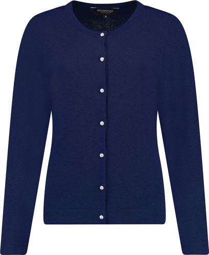 Bloomings crew neck carsigan pearl button Blauw