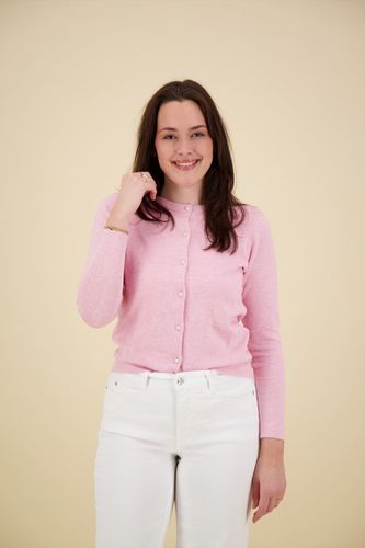 Bloomings crew neck carsigan pearl button Roze