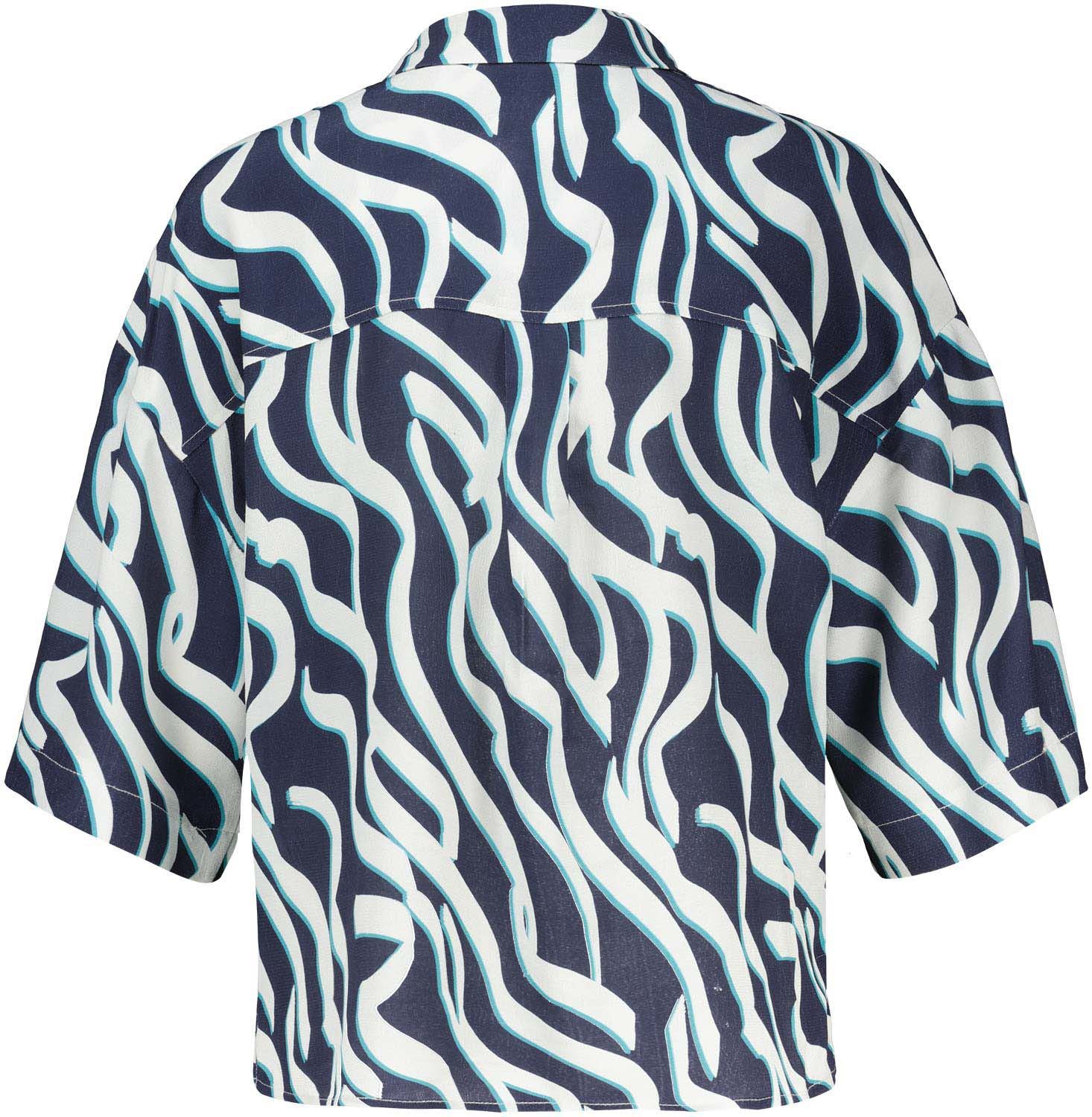 Vive La Femme Blouse Crepe Blauw  Vive La Femme Blouse Crepe Blauw