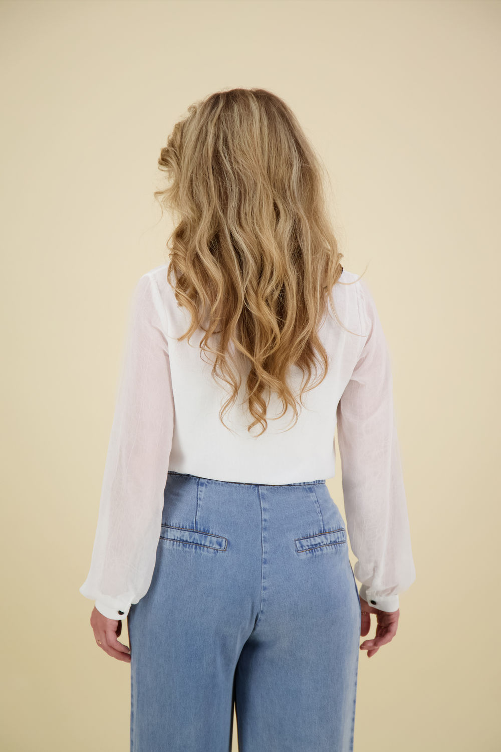 Label Dot Blouse Ata Ruches Wit Label Dot Blouse Ata Ruches Wit