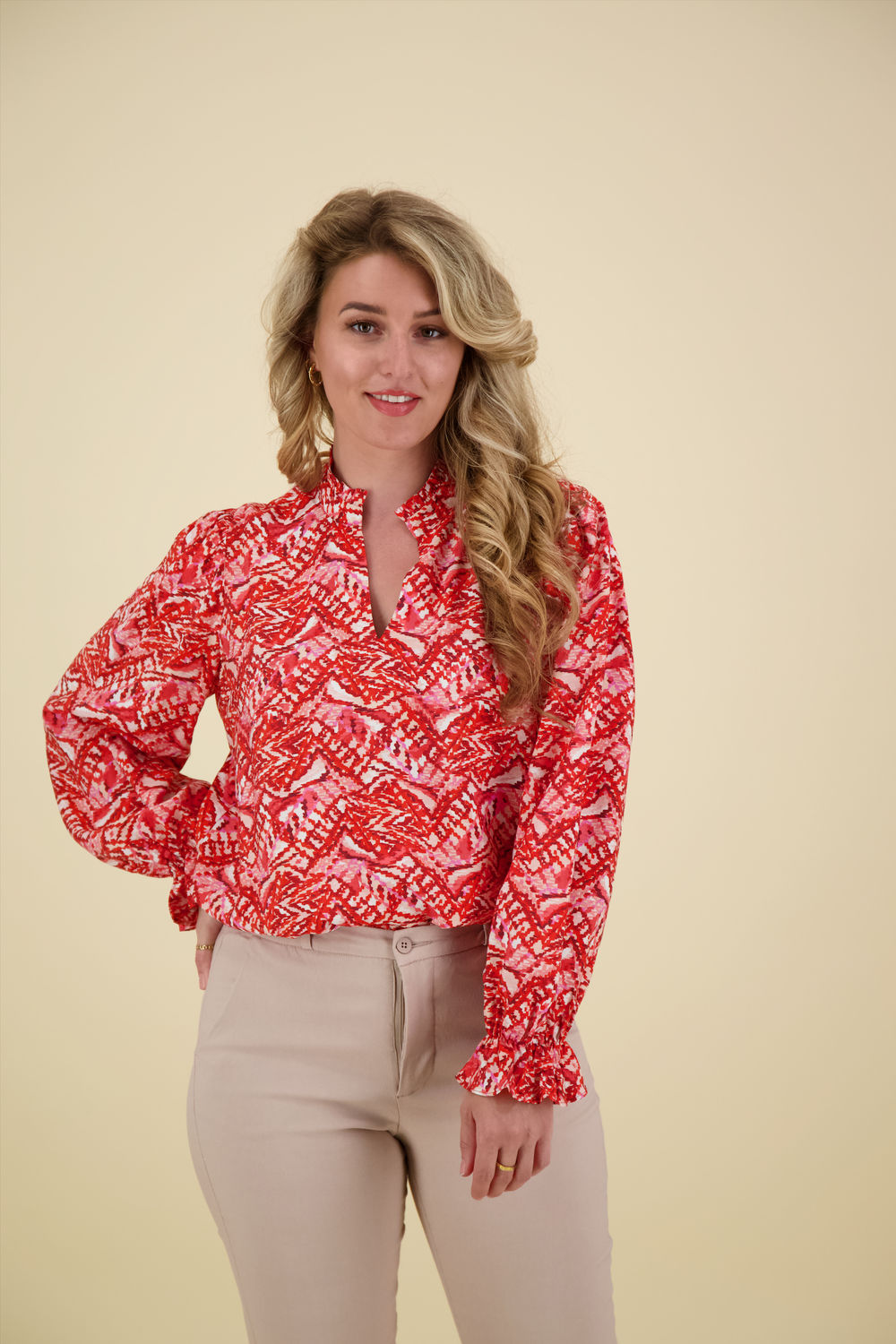 Ichi Blouse Fazora Rood Ichi Blouse Fazora Rood