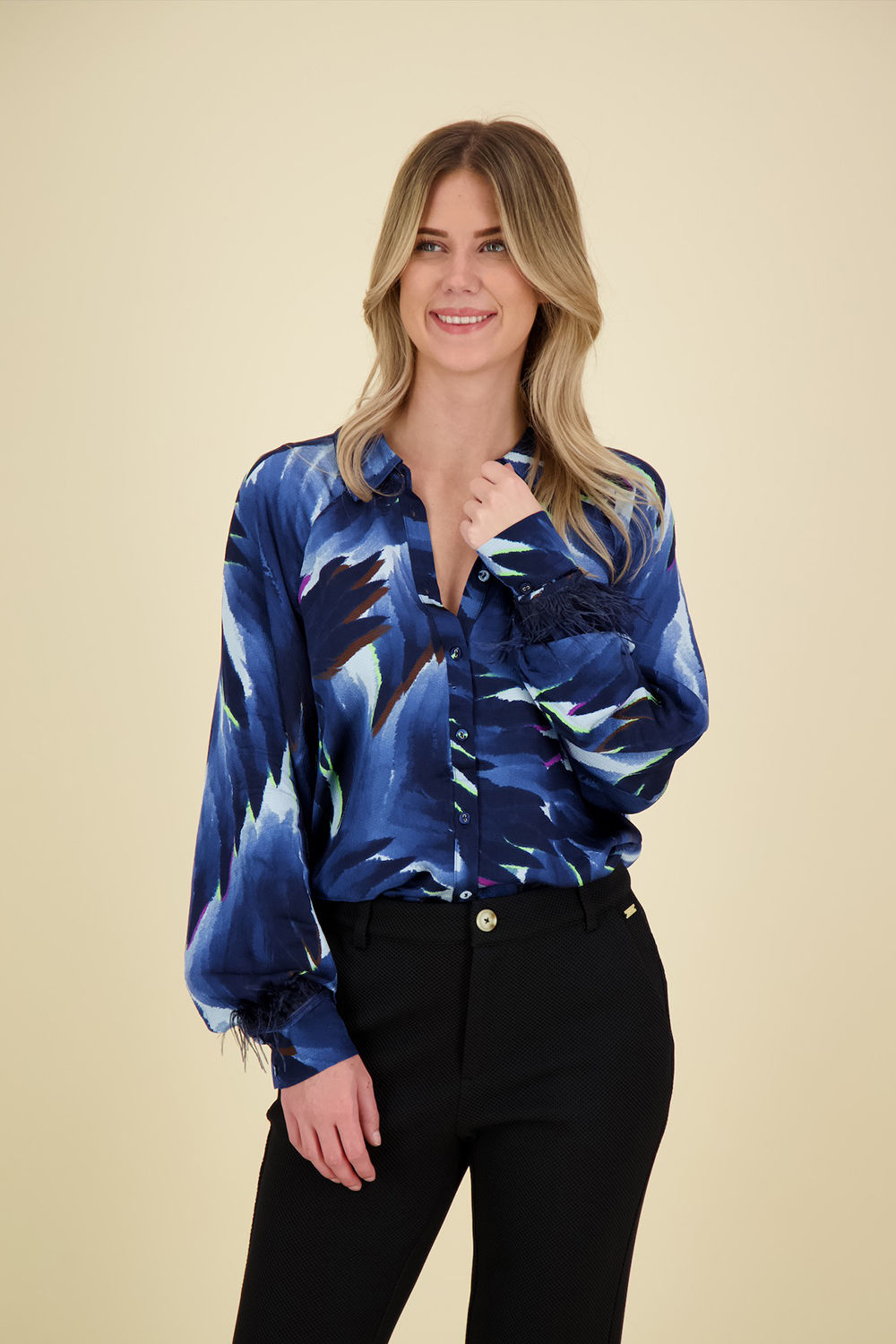 Pom Amsterdam Blouse Blauw Pom Amsterdam Blouse Blauw