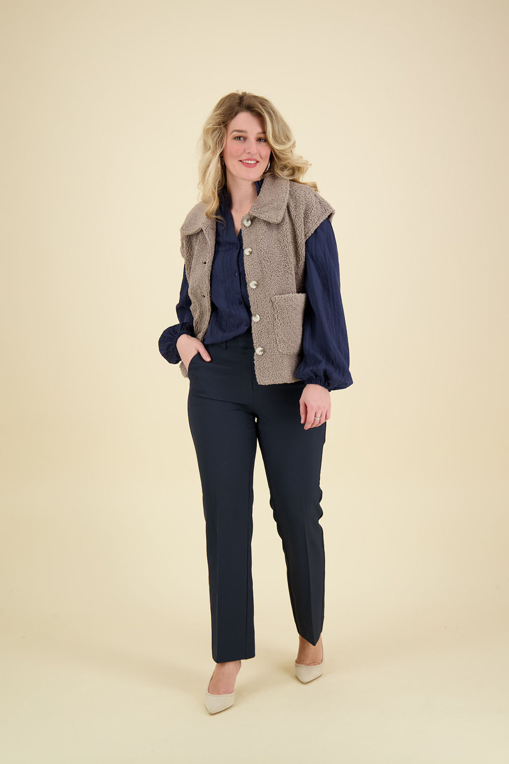 Vive La Femme Blouse Donkerblauw Vive La Femme Blouse Donkerblauw