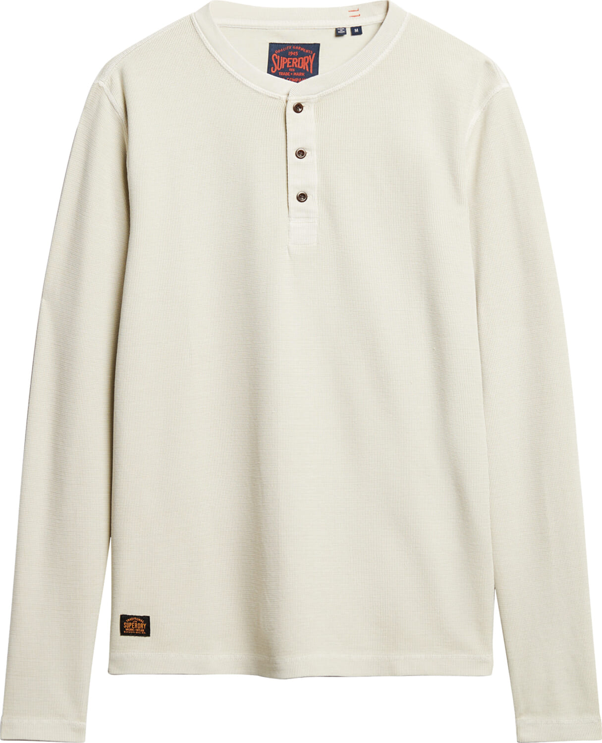 Longsleeve Waffle Henley Beige  Longsleeve Waffle Henley Beige