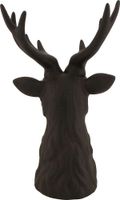 Figurine reindeer polyresin 13.5x12.8x24,5cm Zwart