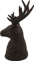 Figurine reindeer polyresin 13.5x12.8x24,5cm Zwart