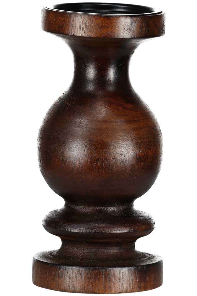 Bomont Collection Candle Holder Wood Brown 10x10x20cm Bruin