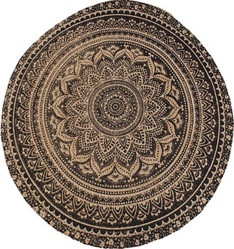 Bomont Collection carpet jute natural/black D150cm Zwart