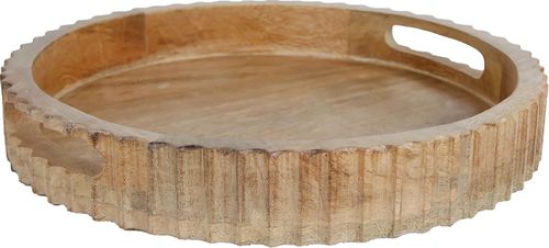 Bomont Collection Dienblad "Wouter" naturel mango rond 31x31x4,5cm Bruin