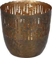 Candle Holder Iron Brown 10x10x10cm Bruin