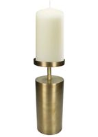 Candle Holder Iron Gold 10.5x10.5x27,5cm Geel