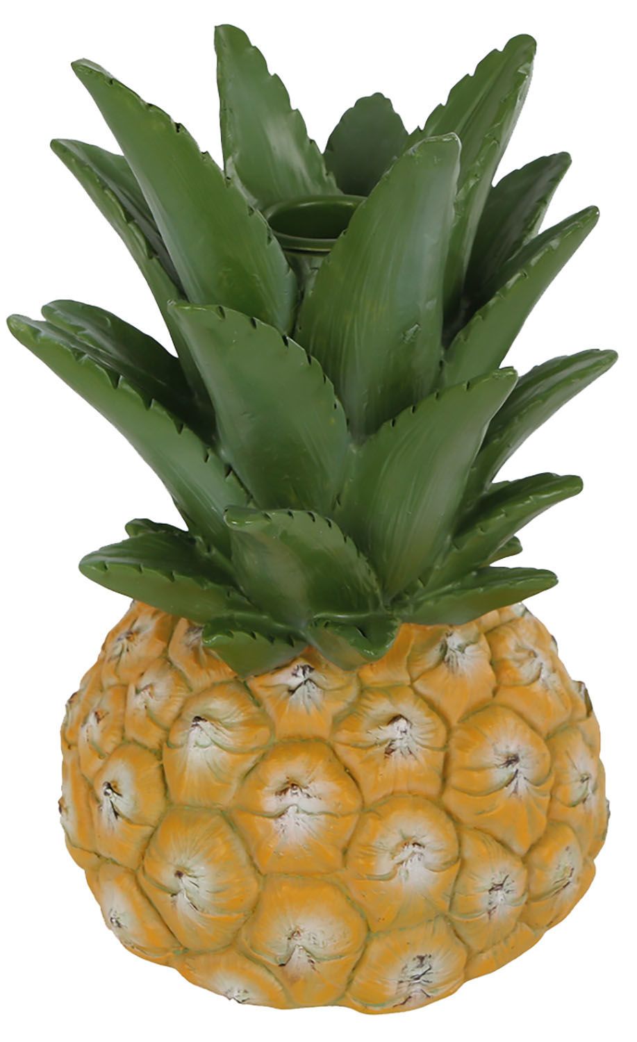 Kandelaar 'Pineapple' geel/groen polystone 12x12x1 Geel