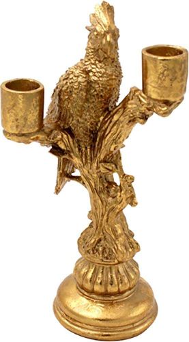 Bomont Collection candle holder parrot on branch gold 14x9x26,5cm Geel