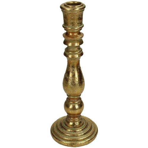 Bomont Collection Candle Stick Polyresin Gold 8,5x8,5x24cm Geel