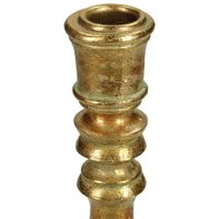 Candle Stick Polyresin Gold 8,5x8,5x24cm Geel