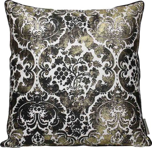 Bomont Collection Cushion Baroque Velvet gold black 50x50cm Zwart