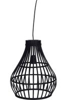 Lamp bamboe 32x39cm zwart Zwart